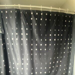 Moon Phase Shower Fabric Curtain